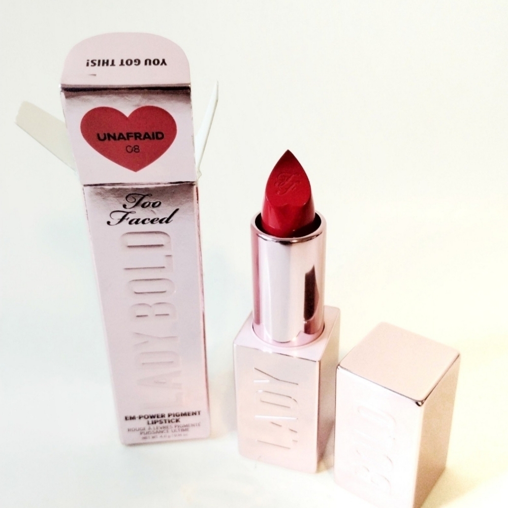 Too‎ Faced LTD LADY BOLD EM-POWER PIGMENT lipstick UNAFRAID 08 Red Sexy Romantic
